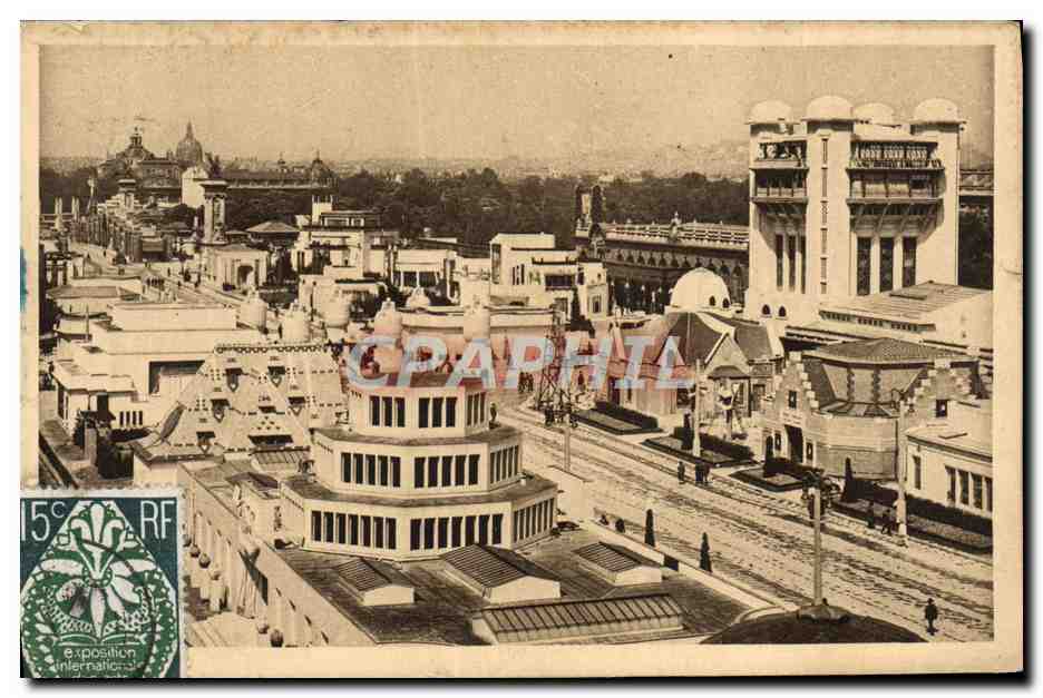 CPA Paris Exposition Des Arts Decoratifs Vue panoramique vers le Pont Alexandre III