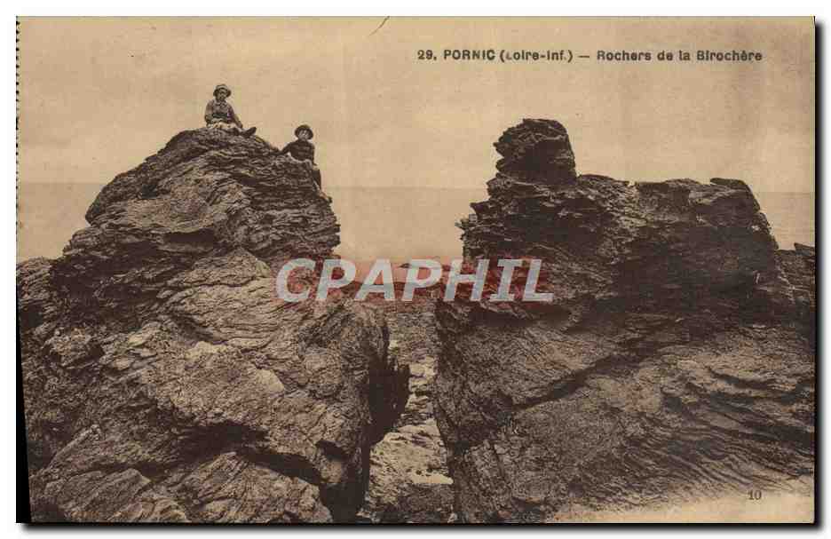 CPA Pornic Rochers de la Birochere