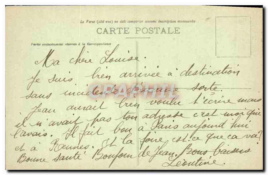 CPA Tout Paris La Sorbonne — Rückseite