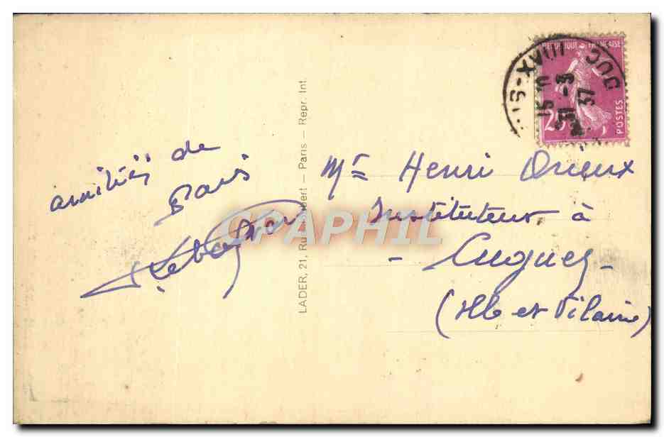 CPA Paris Le Sacre Coeur — Rückseite