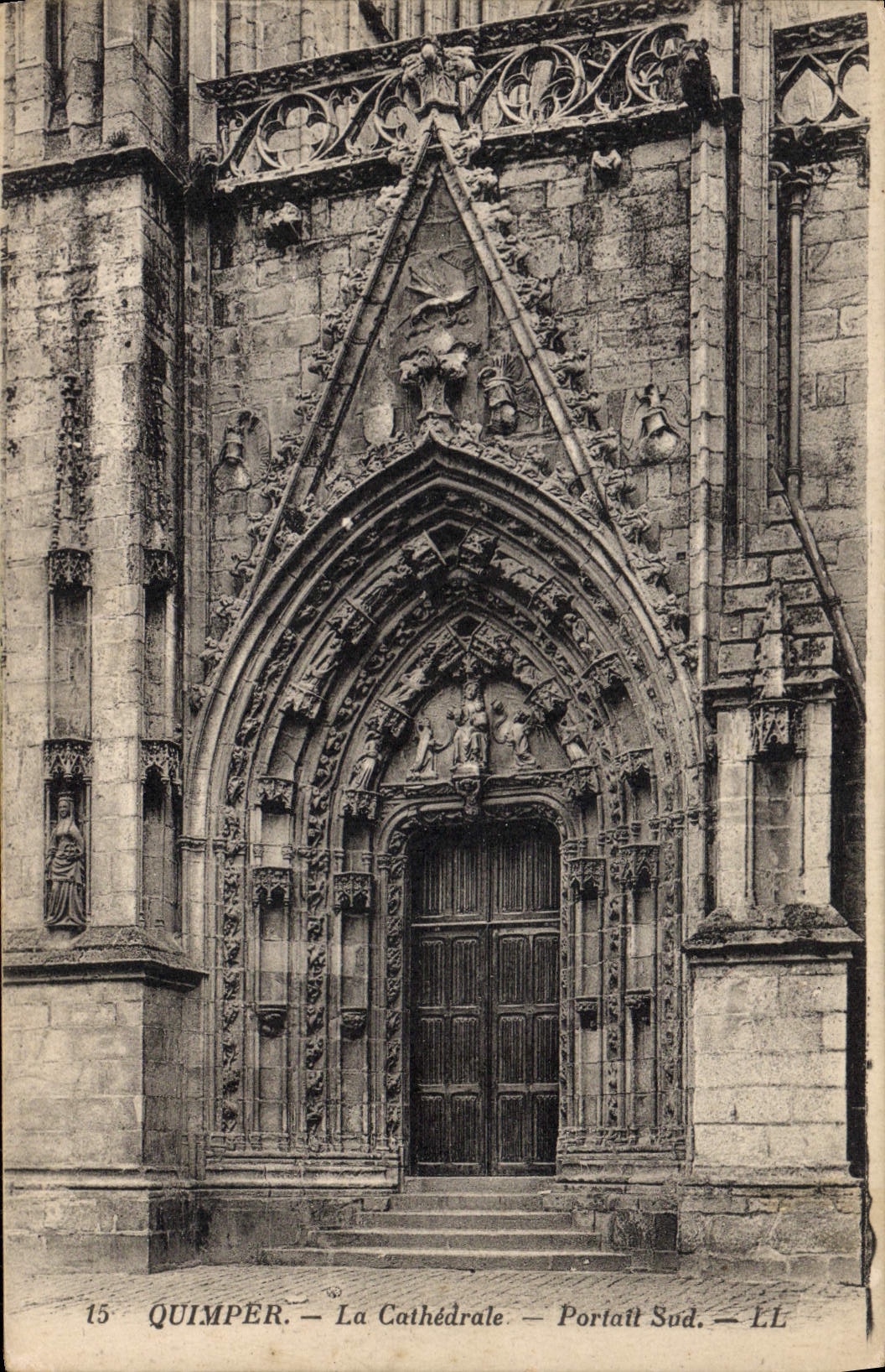 CPA Quimper La Cathedrale Portail Sud
