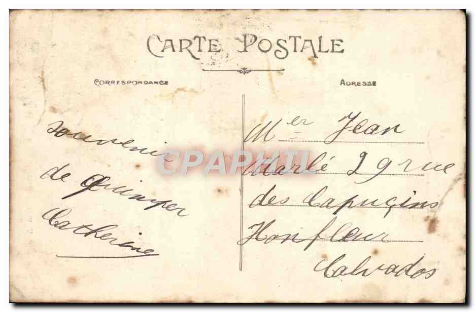 CPA Environs de Quimper Un Jeune moissonneur Paysan Folklore — Rückseite
