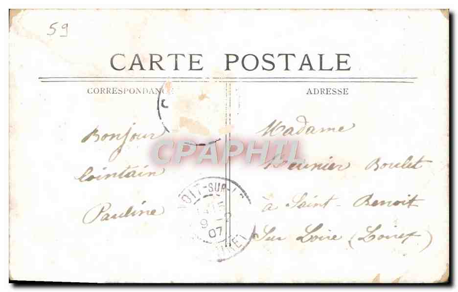 CPA Lille La Colonne de la Deesse — Back
