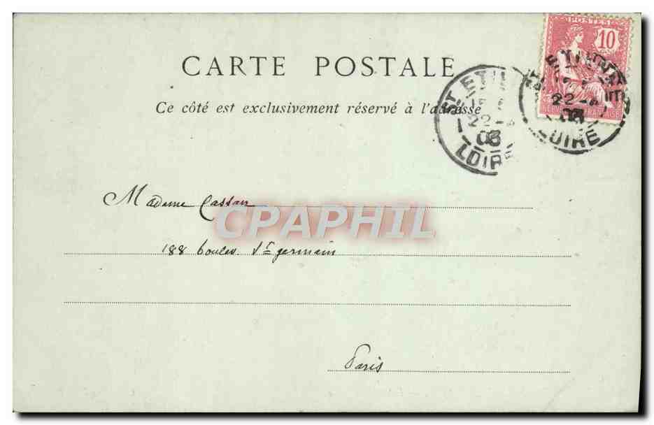 CPA Saint Etienne L'Hotel de Ville — Rückseite