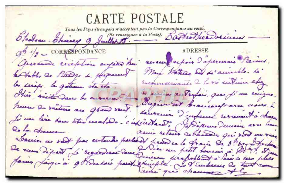 CPA Chateau Thierry Maison de Jean La Fontaine  — Back