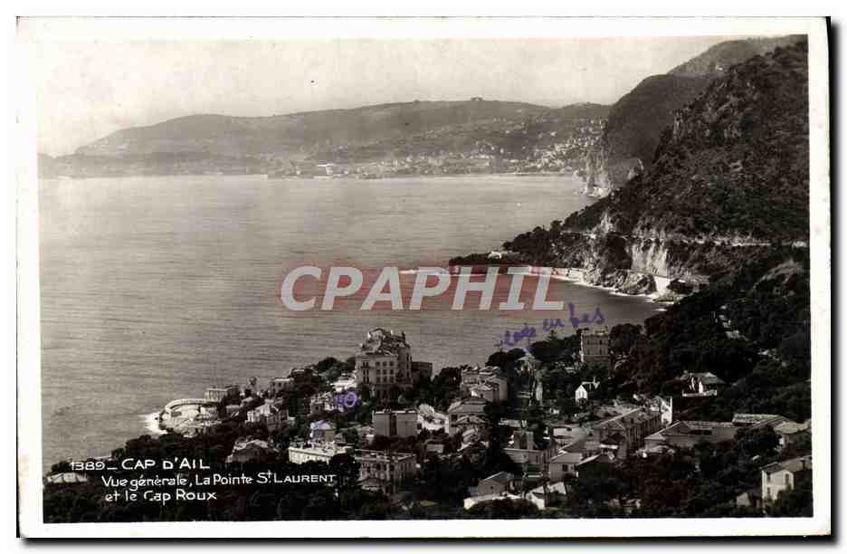 CPA Cap d'Ail Vue generale La pointe St Laurent et le Cap Roux 