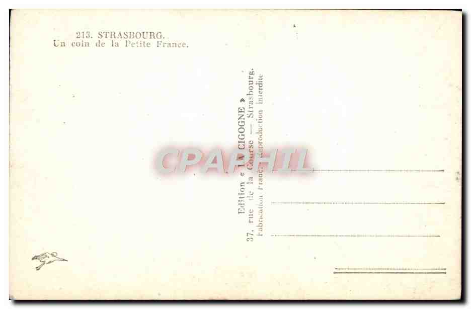 CPA Strasbourg Un Coin de la Petite France — Verso