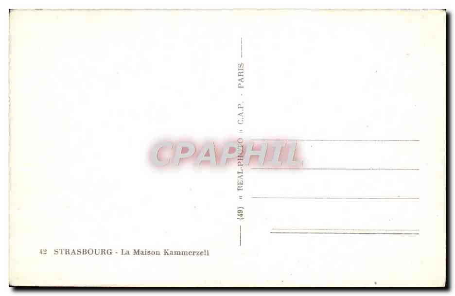 CPA Strasbourg Maison Kammerzell — Verso
