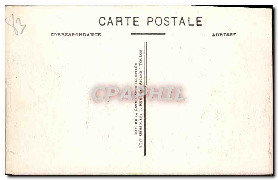 CPA Toulon Vue Generale Bateaux — Rückseite