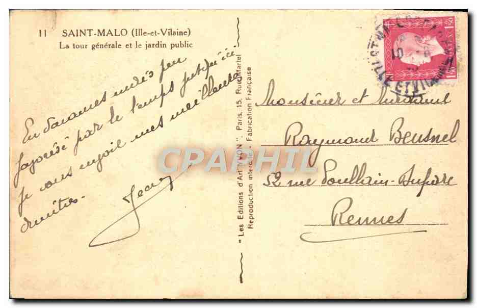 CPA Saint Malo La tour generale et le jardin public — Reverso