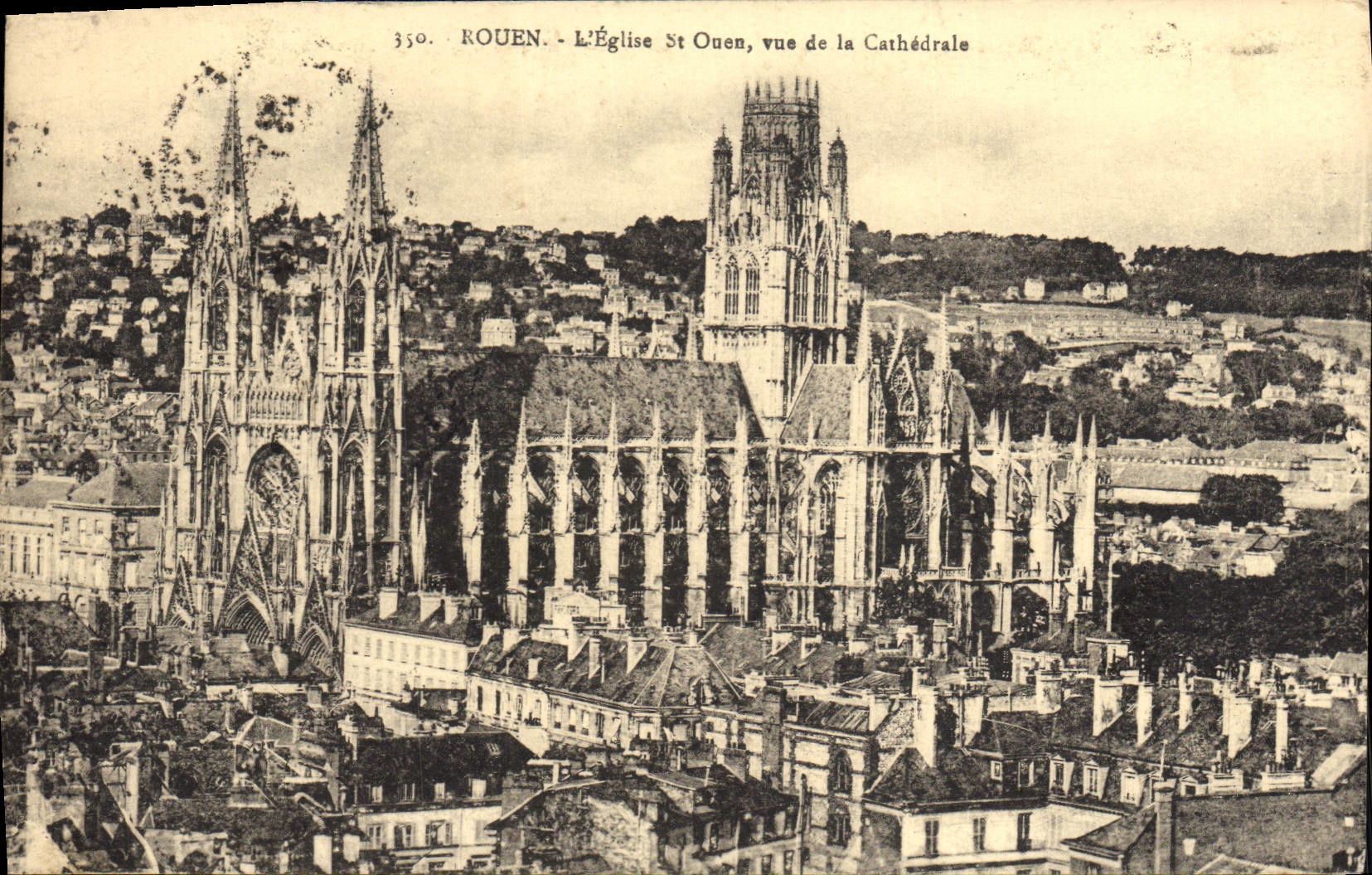 CPA Rouen L'Eglise St Ouen Vue de la Cathedrale
