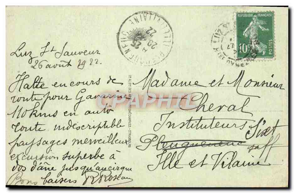CPA Gavarnie Le Cirque et le Gave — Verso