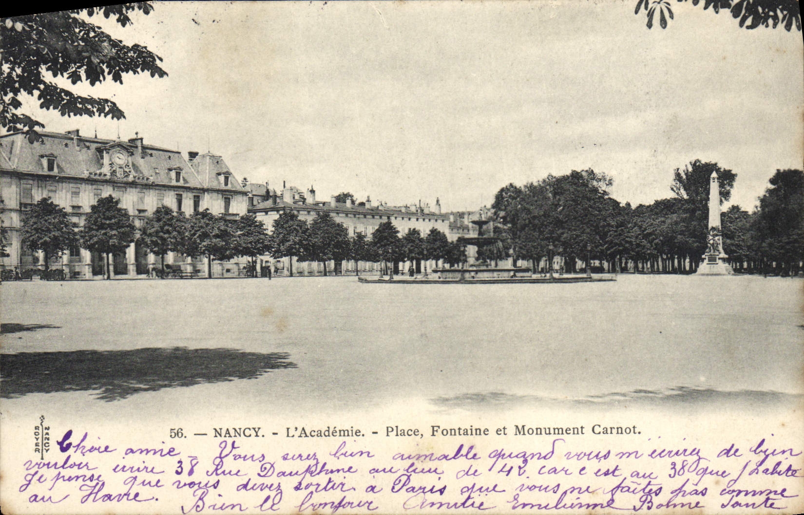CPA Nancy L'Academie Place Fontaine et Monument Carnot