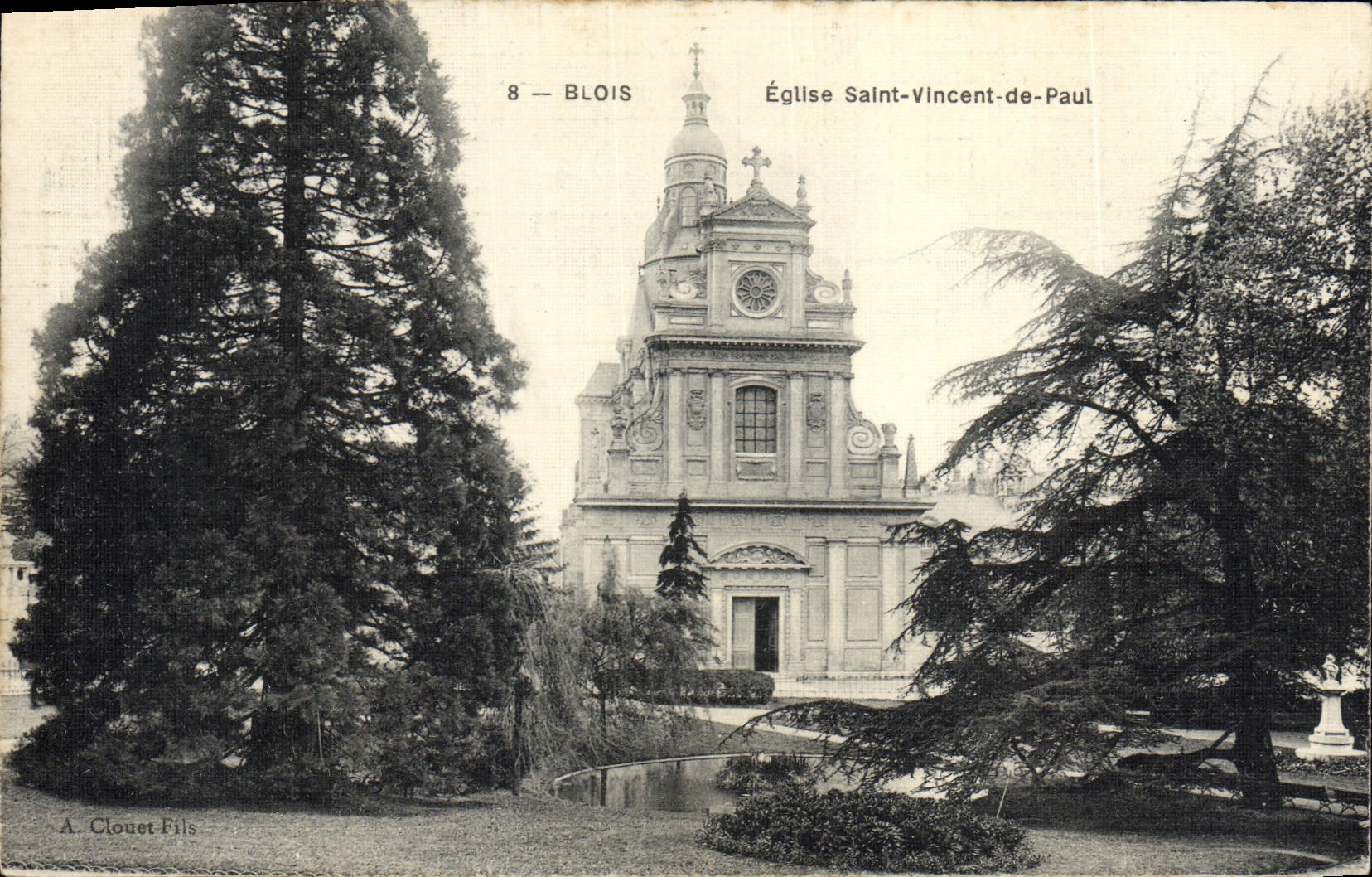 CPA Blois Eglise Saint Vincent de Paul (carte toilee)