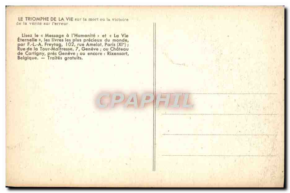 CPA Le Triomphe de la Verite sur l'Erreur  — Rückseite