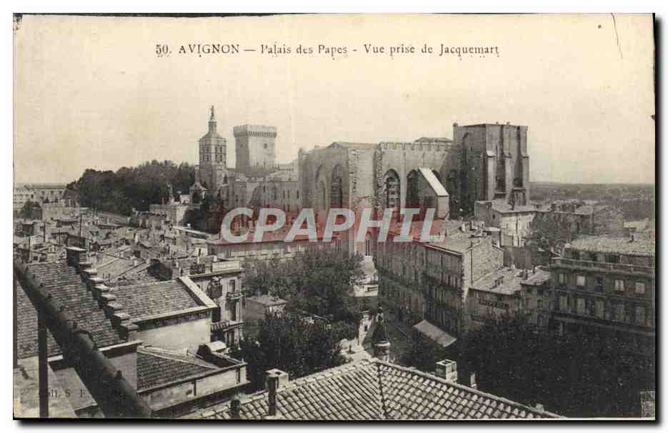 CPA Avignon Palais des Papes Vue prise de Jacquemart 