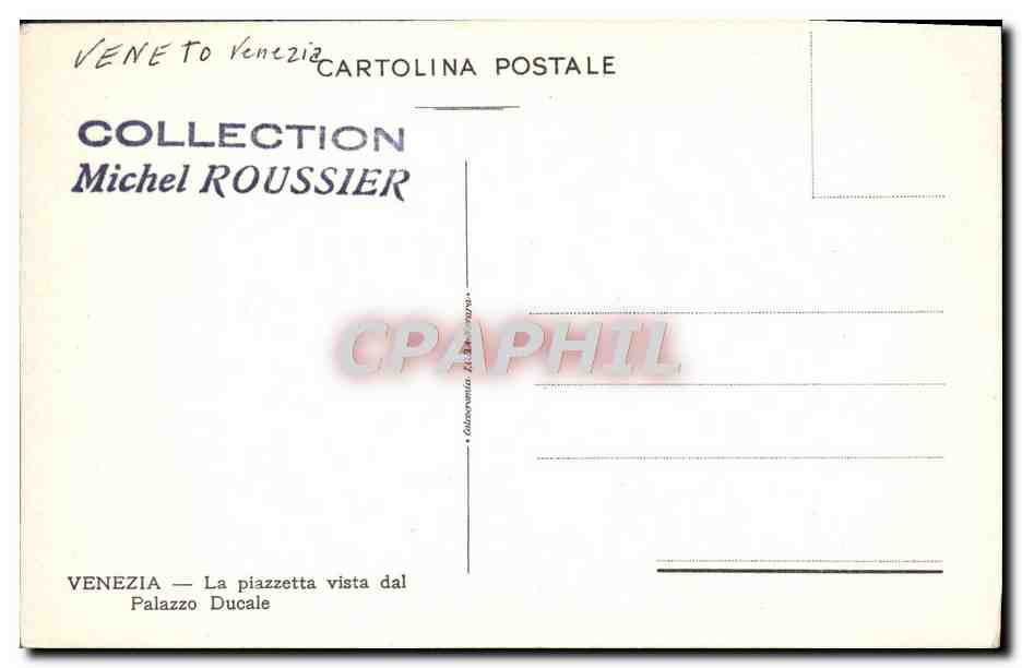 CPA Venezia La Piazzetta vista dal Palazzo Ducale  — Rückseite