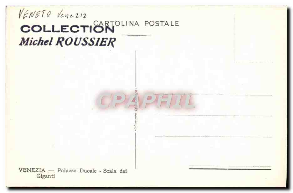 CPA Venezia Palazzo Ducale Scala del Giganti — Rückseite