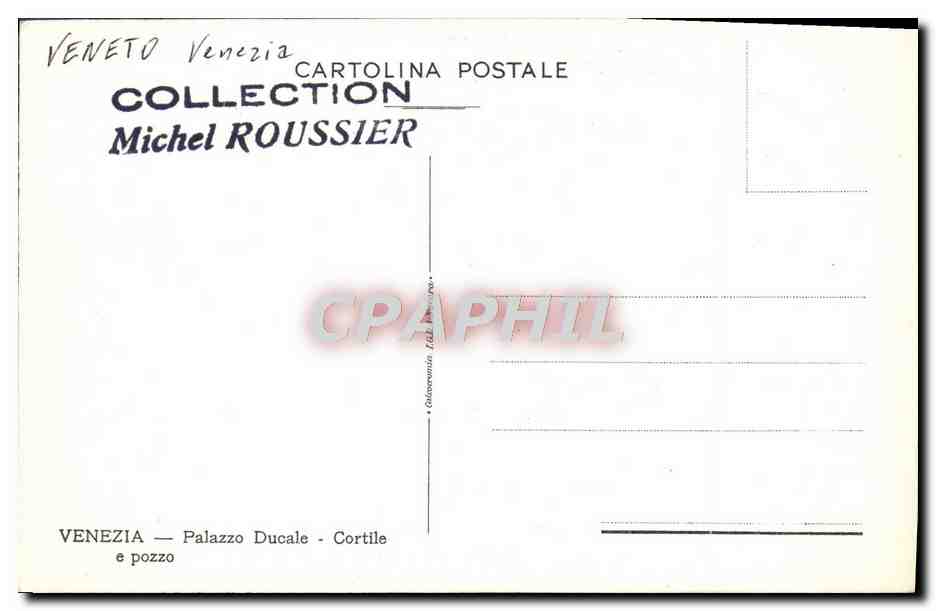 CPA Venezia Palazzo Ducale Cortile e pozzo — Rückseite