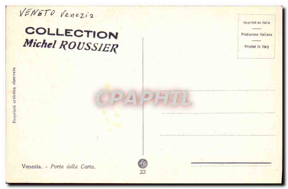 CPA Venezia Porta della Carta — Rückseite