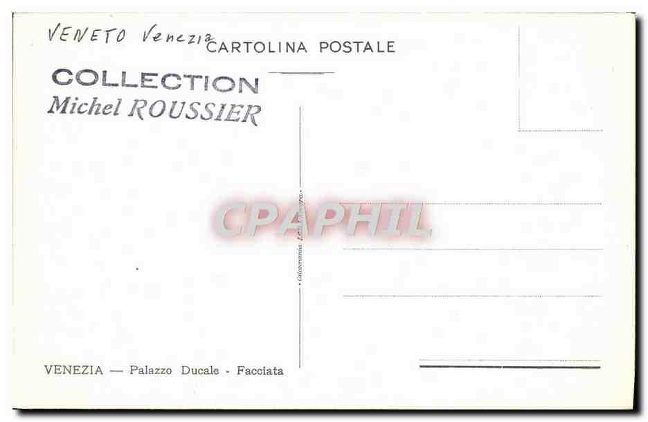 CPA Venezia Palazzo Ducale Facciata — Verso