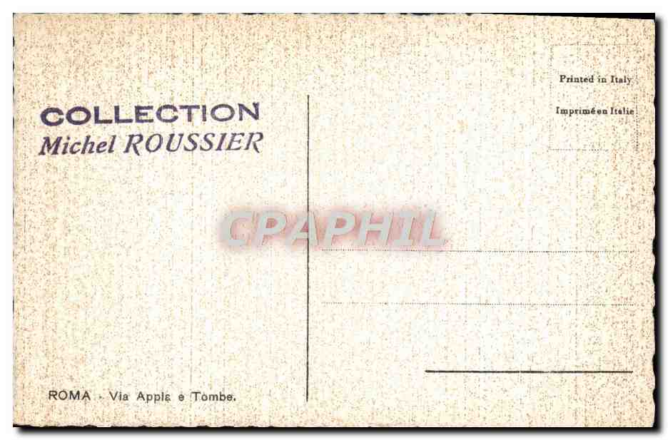 CPA Roma Via Appiae Tombe  — Rückseite