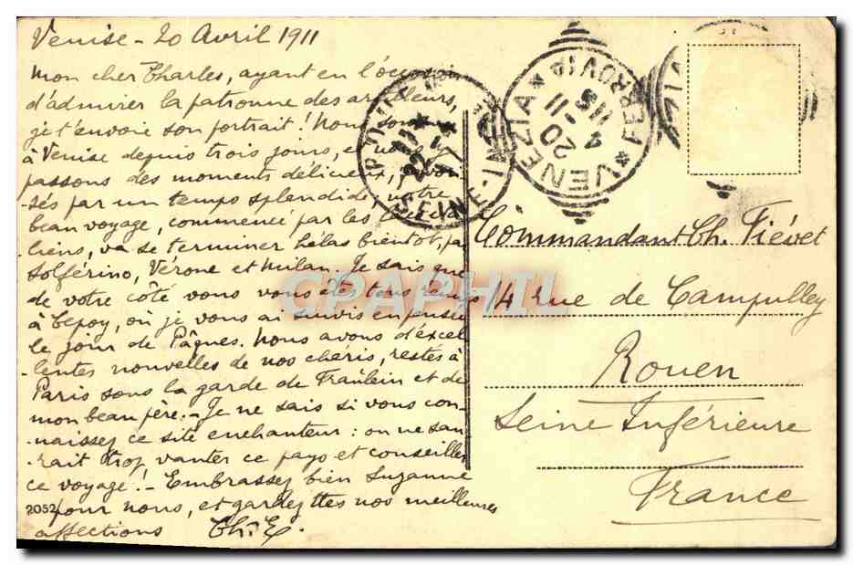 CPA Venezia S M Formosa S Barbana Palma Vecchio — Rückseite