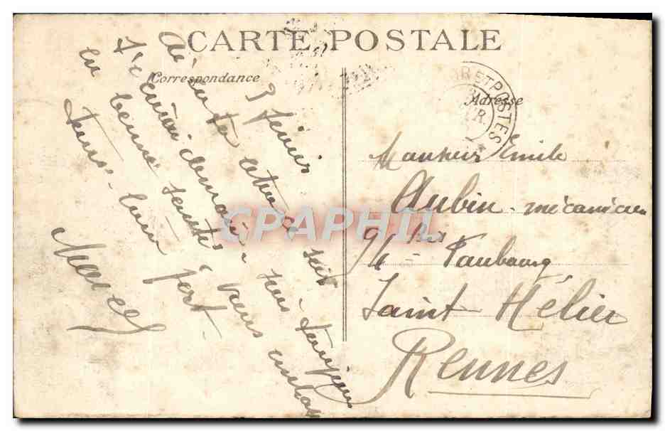 CPA Arras Grand Place Militaria — Rückseite