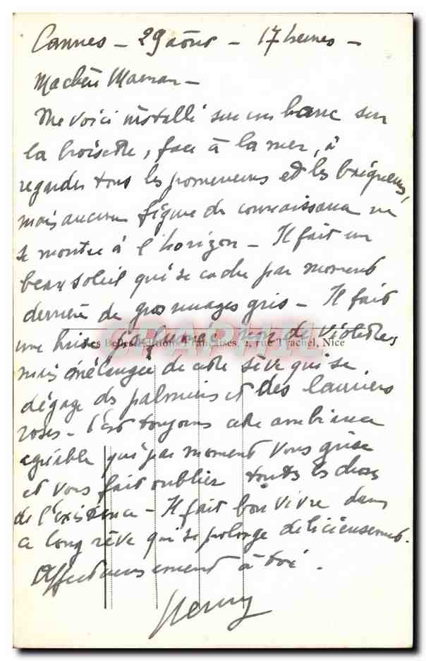 CPA Cannes Le Palm Beach Casino d'Ete — Verso