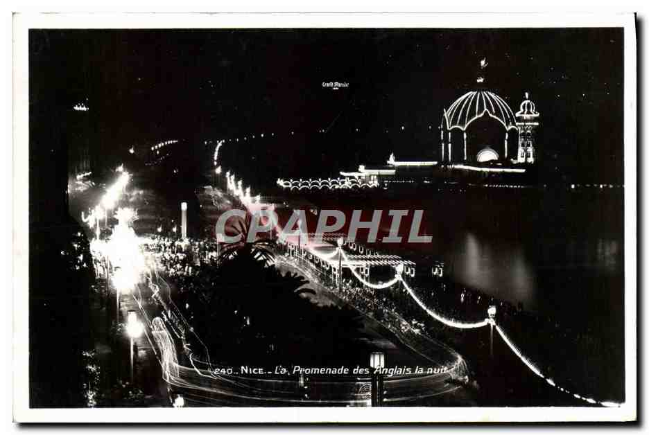 CPA Nice La Promenade Des Anglais La nuit