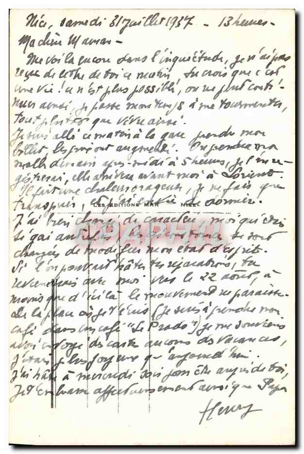 CPA Nice La Promenade Des Anglais La nuit — Rückseite