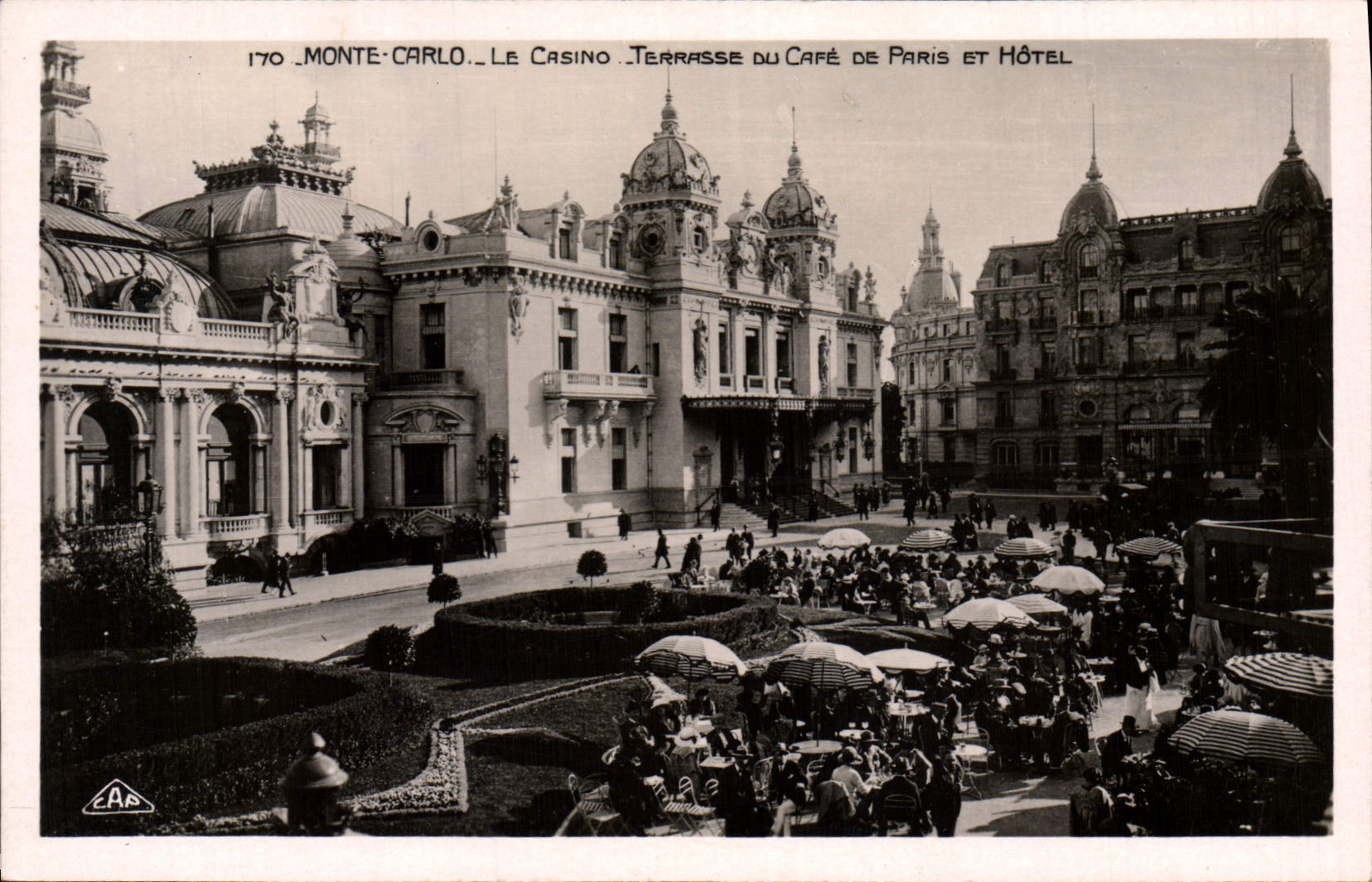 CPA Monte Carlo Le Casino Terrasse Du Cafe De Paris Et Hotel