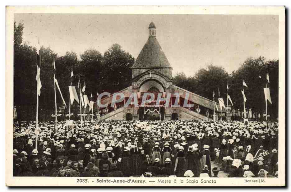 CPA Sainte Anne D'Auray Messe A La Scala Sancta Folklore