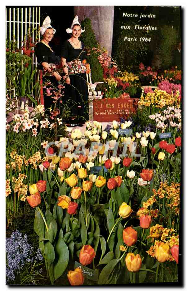 CPM Notre Jardin Aux Floralies Paris 1964 Fleurs Folklore