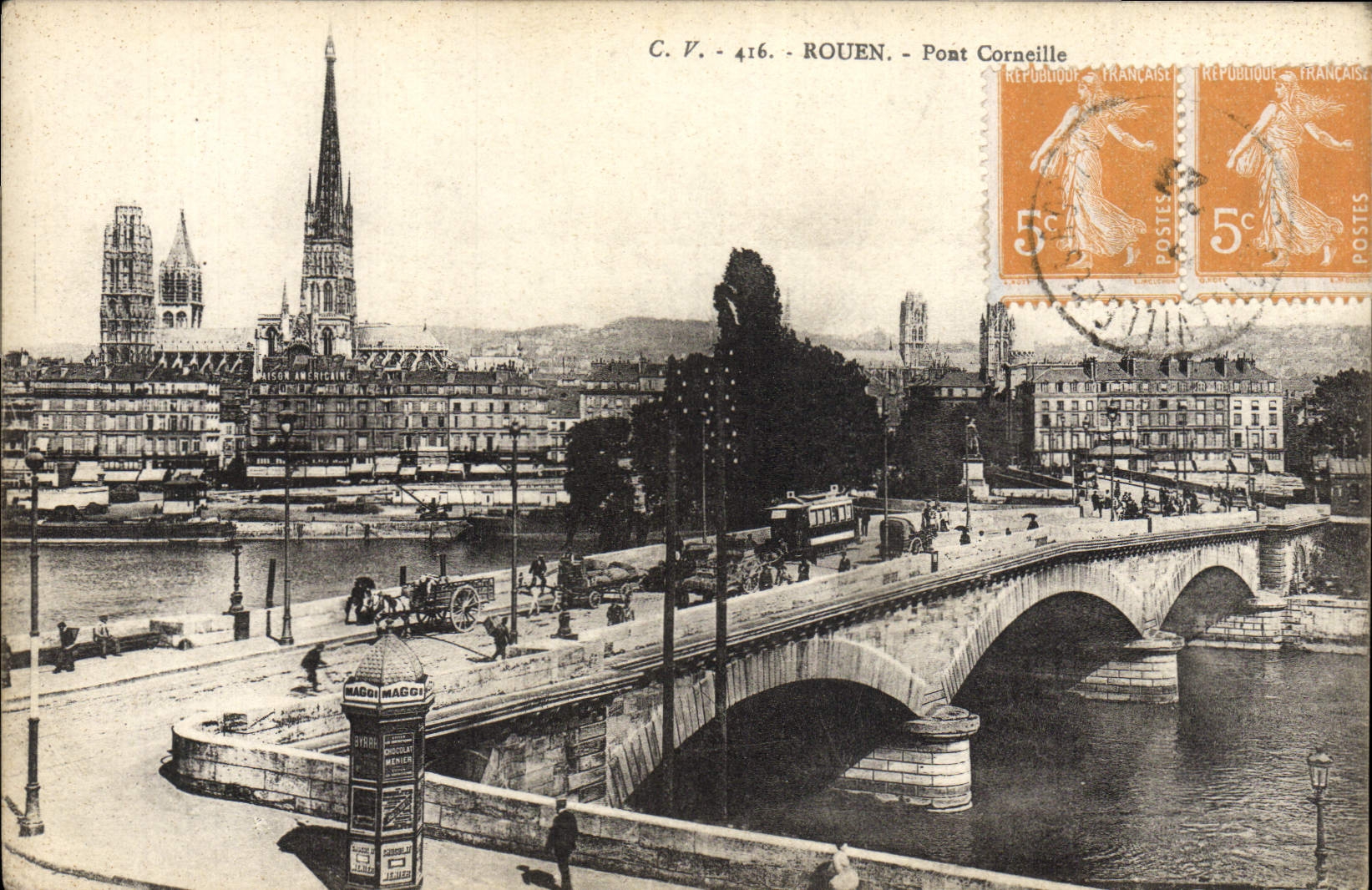 CPA Rouen Pont Corneille (bien animee)