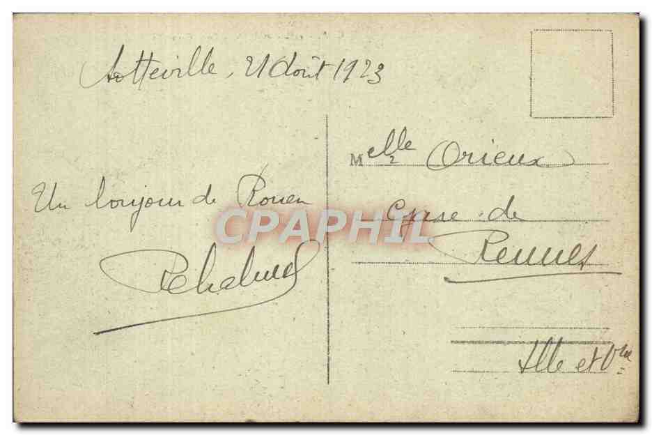 CPA Rouen Pont Corneille (bien animee) — Rückseite