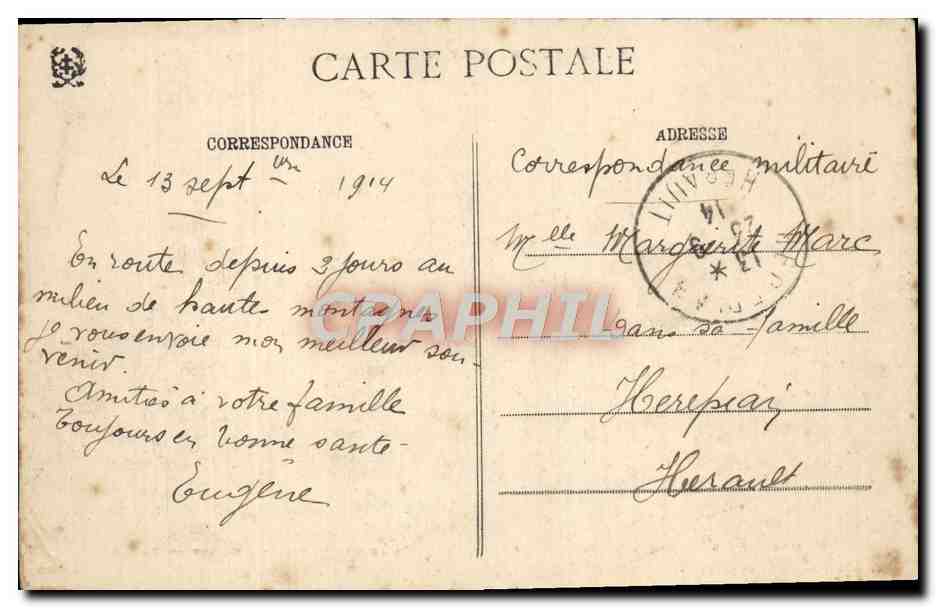 CPA Au Ballon De Servance Vue de la vallee de la Moselle au col du Couard venant du Thillot — Rückseite
