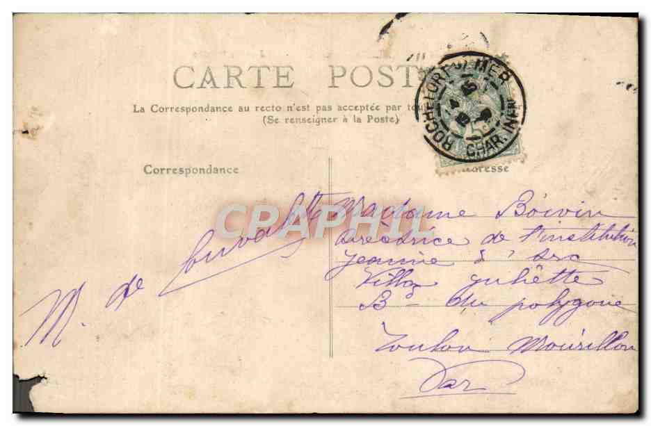 CPA Rochefort Sur Mer Le Jardin Public — Back