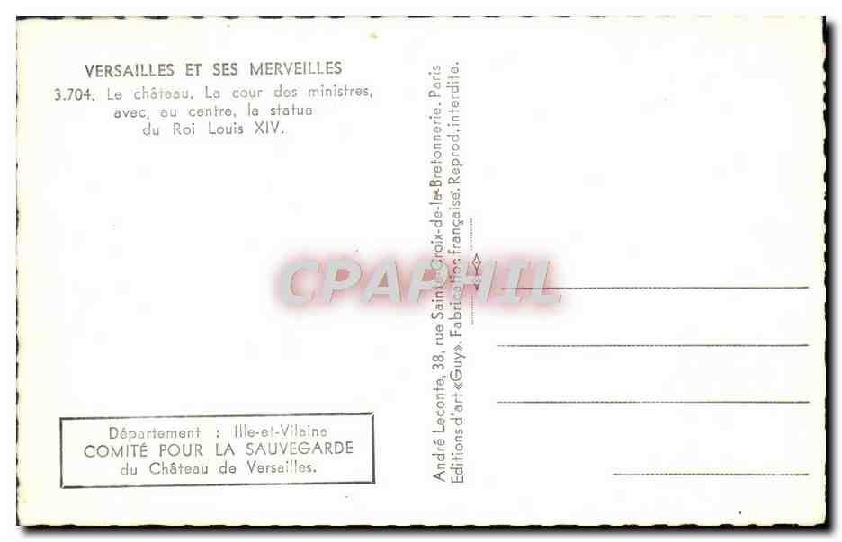 CPM Versailles Et Ses Merveilles Le chateau La cour des ministres — Back