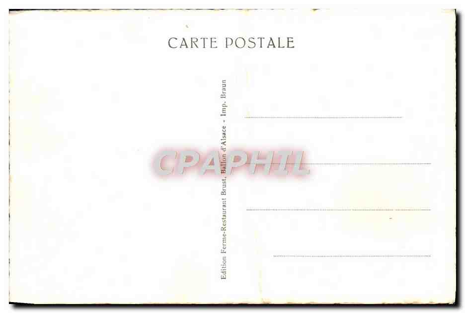 CPA Ballon D'Alsace Le Sommet Et L'hotel Stauffer — Rückseite