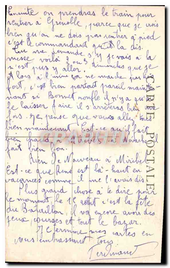 CPA Chaine Du Tabor Vallee de la Claree Le 159eme en reconnaissance au lac des Thures Militaria — Rückseite
