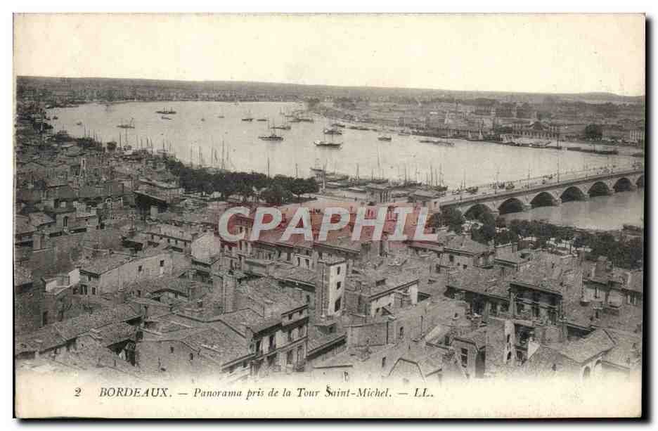 CPA Bordeaux Panorama pris de la Tour Saint Michel 