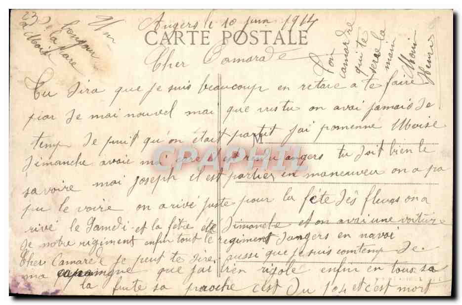 Campamento de La Courtine (Creuse) — El Mess de los Oficiales — J. L. — Edit. Jullian-Lodève — Reverso