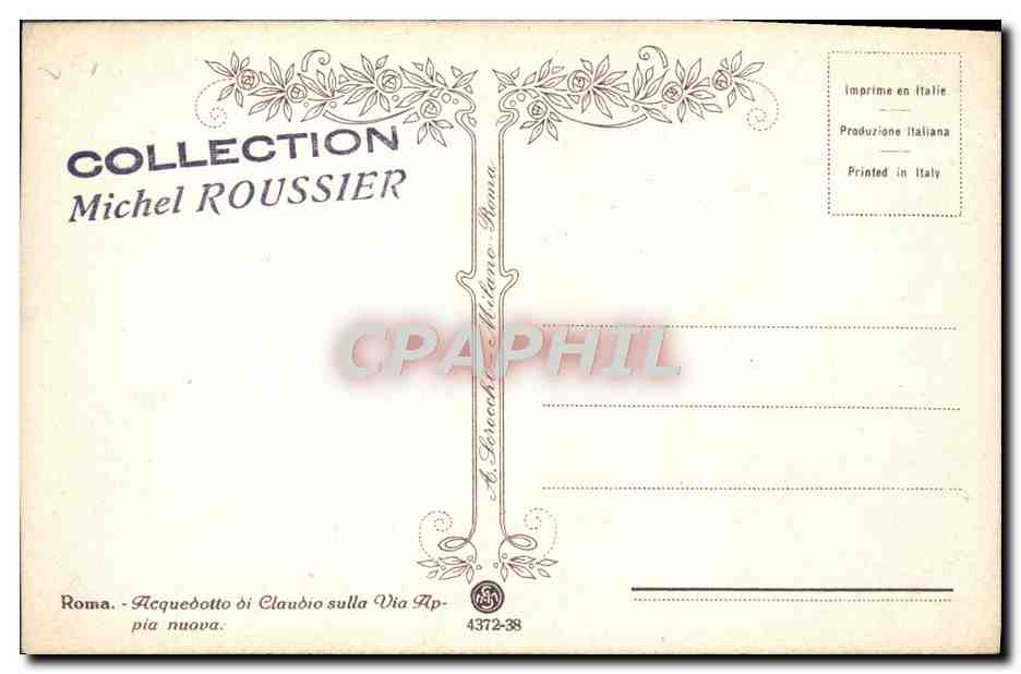 CPA Roma Acquedotto di Claudio sulla Via Appia Nuova — Rückseite
