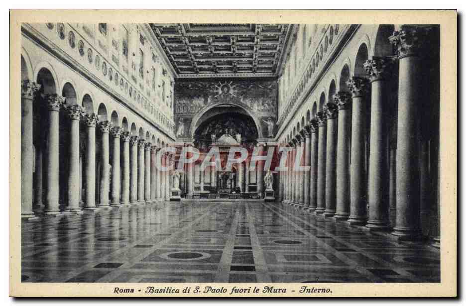 CPA Roma Basilica di S Paolo fuori le Mura Interno