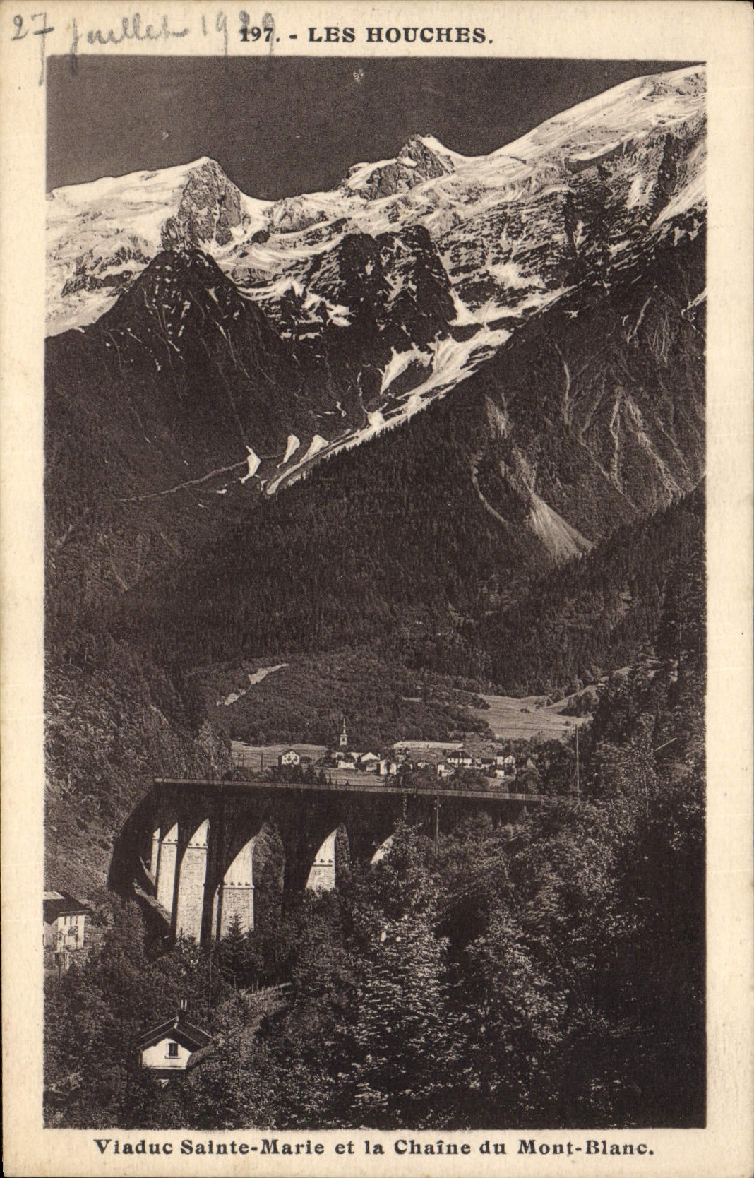 Les Houches — Viaduc Sainte-Marie et la Chaîne du Mont-Blanc — L. Morani, phot. (Haute-Savoie)