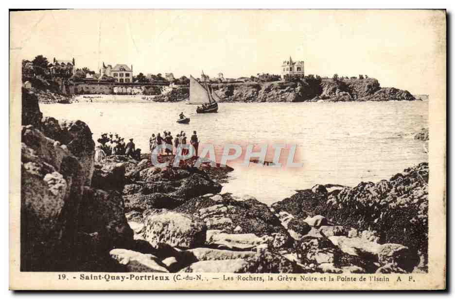 Saint-Quay-Portrieux (C.-du-N.) — Les Rochers, la Grève Noire et la Pointe de l'Istoin — A. P.