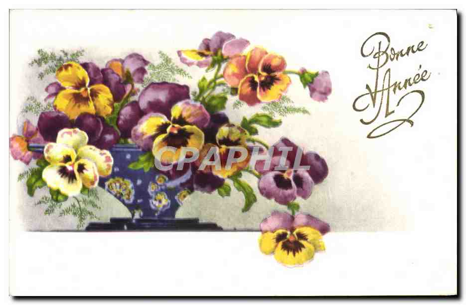 CPA Bonne Annee Fleurs