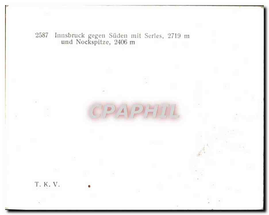 CPM Innsbruck gegen Suden mit Serles und Nockspitze — Rückseite