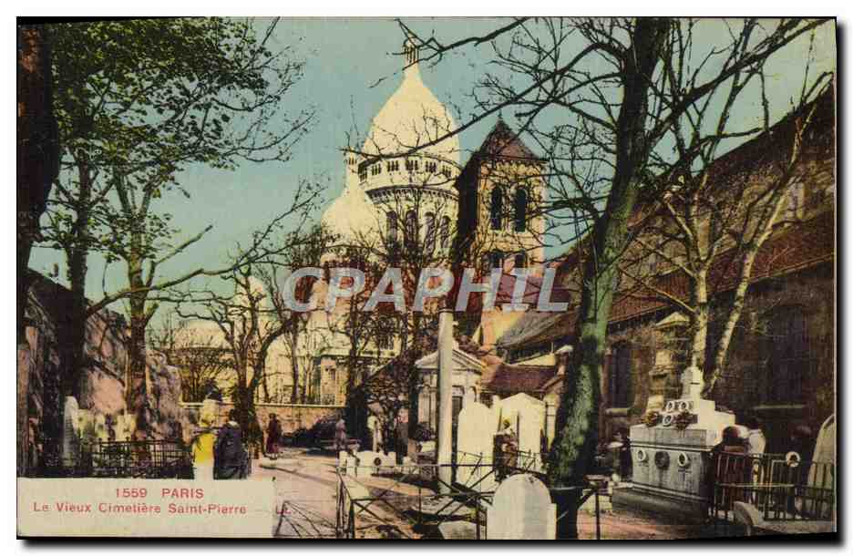 CPA Paris Le Vieux Cimetiere Saint Pierre Sacre Coeur 